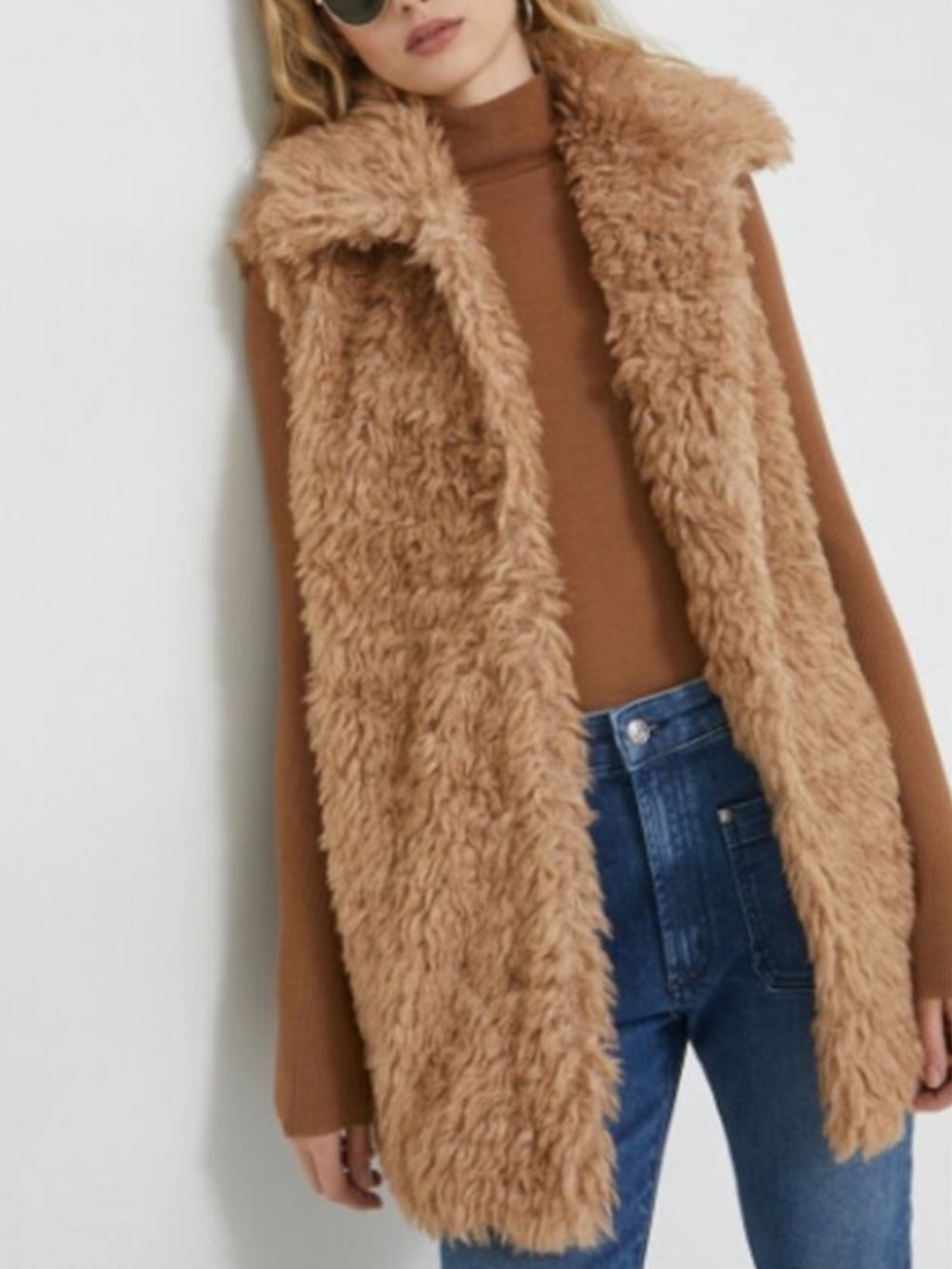 UGG Tammie Shaggy Faux Fur Long Vest 70s Boho Après Ski Size S